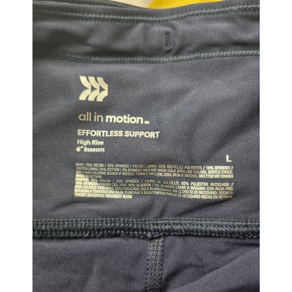 All in Motion Women's Navy Blue Effortless Support Pocketed Bike Short- Large - Picture 4 of 6